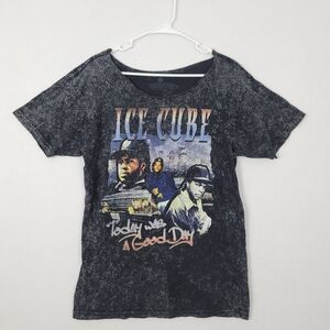 Ice Cube Med Black Acid Wash Graphic Tee Short Sleeve Today Was A Good Day